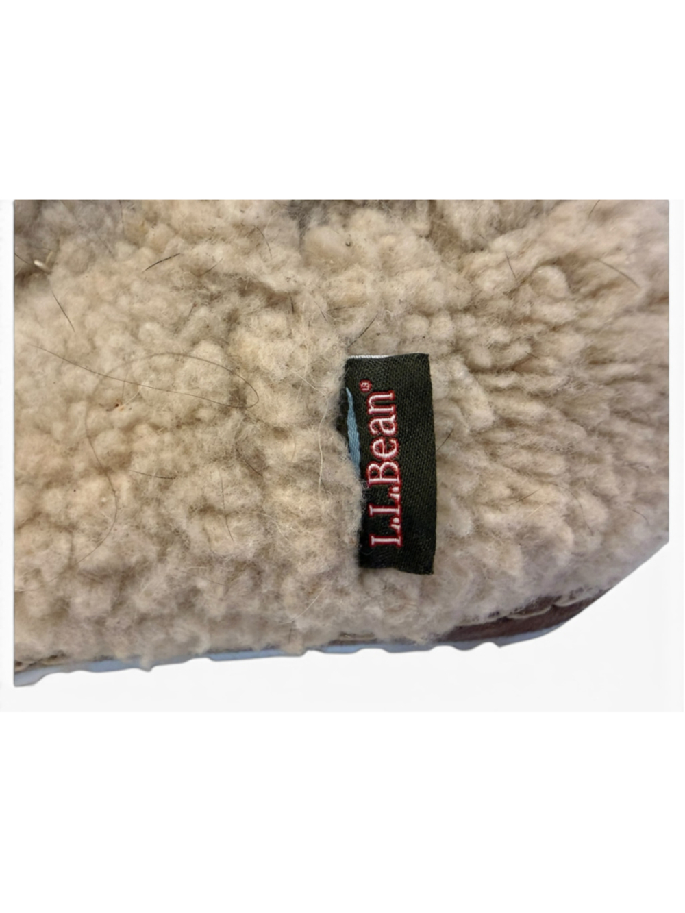L.L.Bean Womens Slipper Booties Size 9 M Beige Sherpa Fleece Lined Indoor Outdoo - Picture 4 of 10